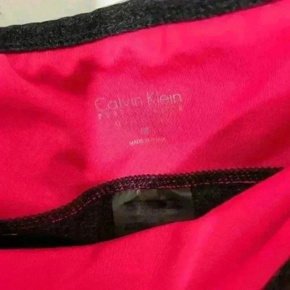 Calvin Klein Active Performance Legging Charcoal Grey Pants Stripes Accent Sz M - Picture 5 of 6